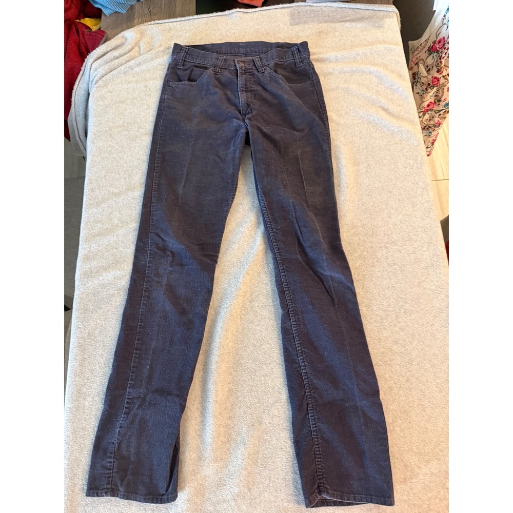 Levis 519 Vintage Corduroy Pants Mens 29x33 Slim Straight Navy Blue White Tab